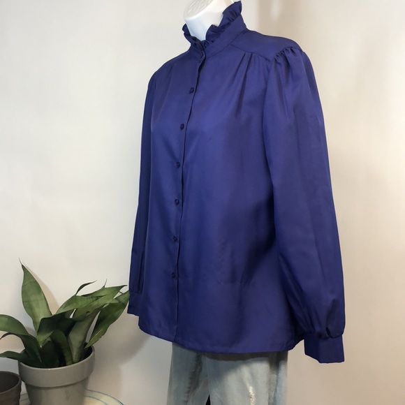 Women’s Vintage Judy Bond Purple Blouse - Picture 2 of 14